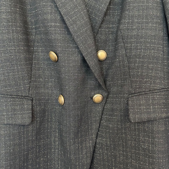 Elie Tahari Blazer Jacket Women's Size 14 Gold Kissed Metallic Weave Elegant - Picture 5 of 16